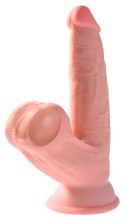 Dildo z cyberskóry King Cock Plus z kołyszącymi jądrami 19,5 cm