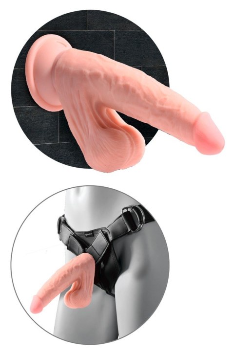 Dildo z cyberskóry King Cock Plus z kołyszącymi jądrami 19,5 cm