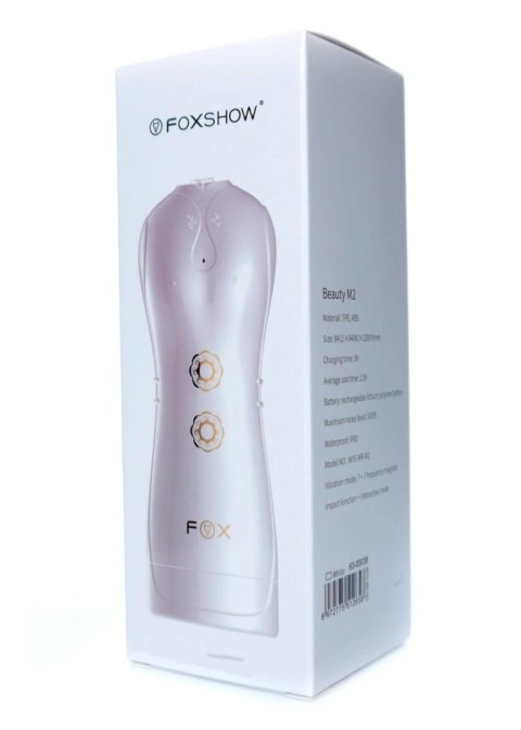 Pulsujący wibrujący masturbator B Series Fox biały USB