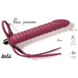 Strap on silikonowy Pure Passion Rori bordowy z wibracją