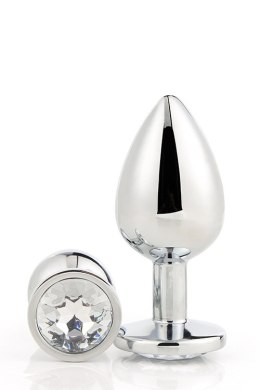 Aluminiowy korek analny Gleaming Love srebrny duży