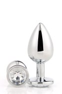 Aluminiowy korek analny Gleaming Love srebrny medium