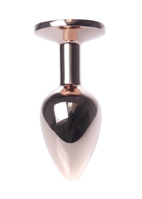 Stalowy korek analny z diamentem HeavyFun ciemnnoniebieski 7 cm