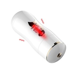Dwustronny masturbator z wibracją B Series Fox biały USB