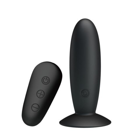 Wibrujący korek analny Mr Play z pilotem silikonowy czarny USB