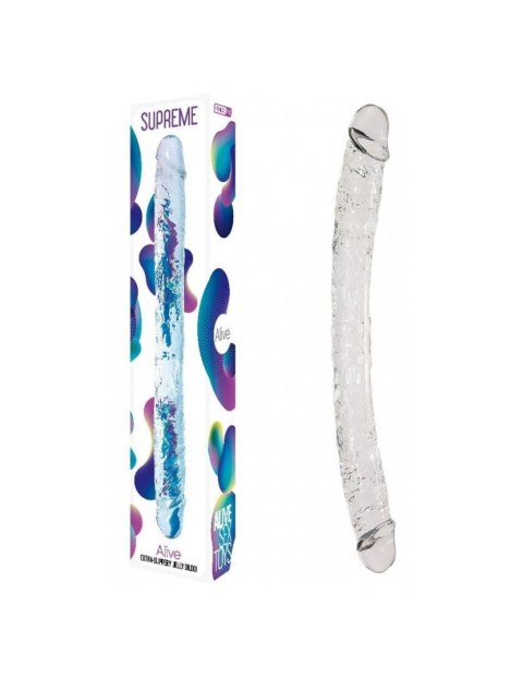 Podwójne dildo Alive Supreme galaretkowe transparentne 39 cm