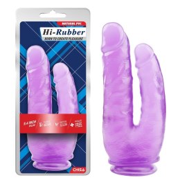 Podwójne dildo Hi Rubber fioletowe PVC 25 cm
