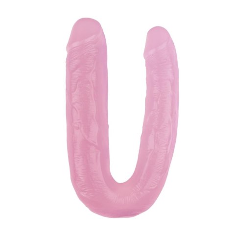 Dildo podwójne HI Rubber różowe 22 5 cm