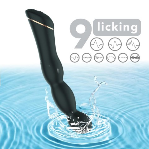 Wibrator analny Laband Black silikonowy 9 funkcji USB 21 cm