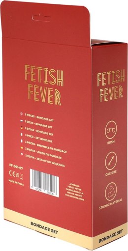 Zestaw bondage Fetish Fever 3 elementy różowo czarny