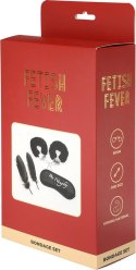 Zestaw bondage Fetish Fever mankiety maska piórka czarny 4 sztuki