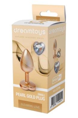 Korek analny aluminiowy złoty matowy z serduszkiem Dream Toys mały