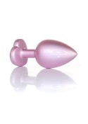 Biżuteria analna stalowa z diamencikiem różowym 9 cm