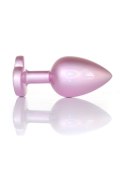 Biżuteria analna stalowa z diamencikiem różowym 9 cm