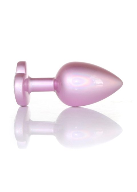 Biżuteria analna stalowa z diamencikiem różowym 9 cm