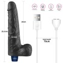 Dildo realistyczne wibrujące Lovetoy Real Softee czarne USB 25cm