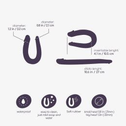 Podwójne dildo Crushious Deep Diver fioletowe z lubrykantem 50ml