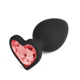 Silikonowy korek analny Crushious Cuore mały z 4 kryształkami 7cm