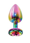 Aluminiowy korek analny z tęczowym klejnotem Twilight ToyJoy mały 7 cm