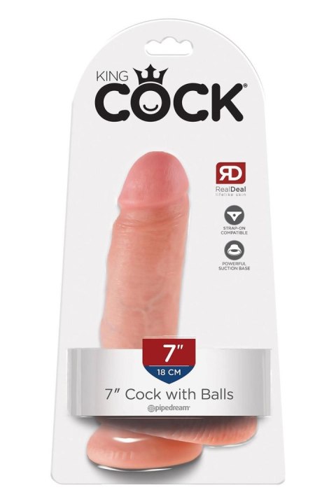 Dildo King Cock 18 cm z jądrami jasne Pipedream