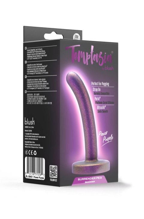 Dildo silikonowe Temptasia Surrender Peg Beginner fioletowe 12 cm