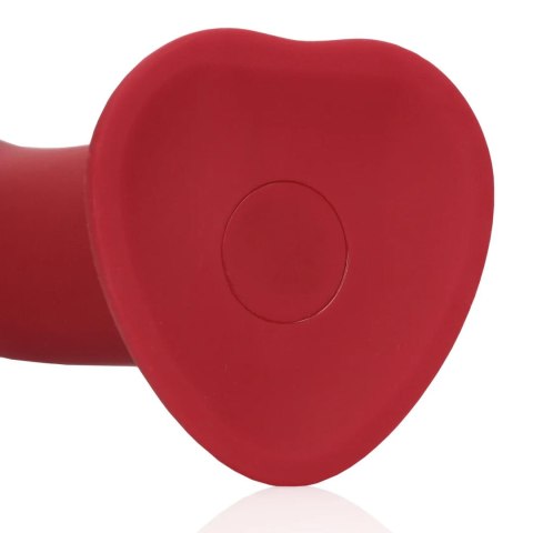 Duże wibrujące dildo silikonowe Loveline malinowy czerwony 20 cm
