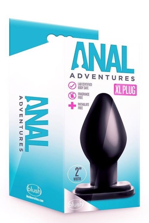 Korek analny Anal Adventures XL Blush PVC czarny 13,3 cm