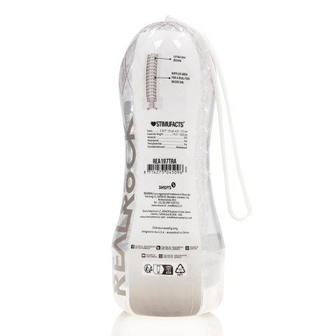 Masturbator teksturowany Easy Rider RealRock transparentny 21 cm