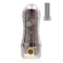 Masturbator teksturowany RealRock TPE czarny 21 cm