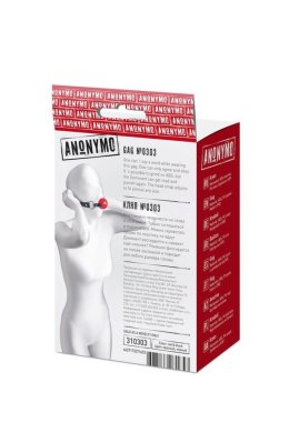 Knebel BDSM Anonymo regulowany czerwono czarny 64 cm