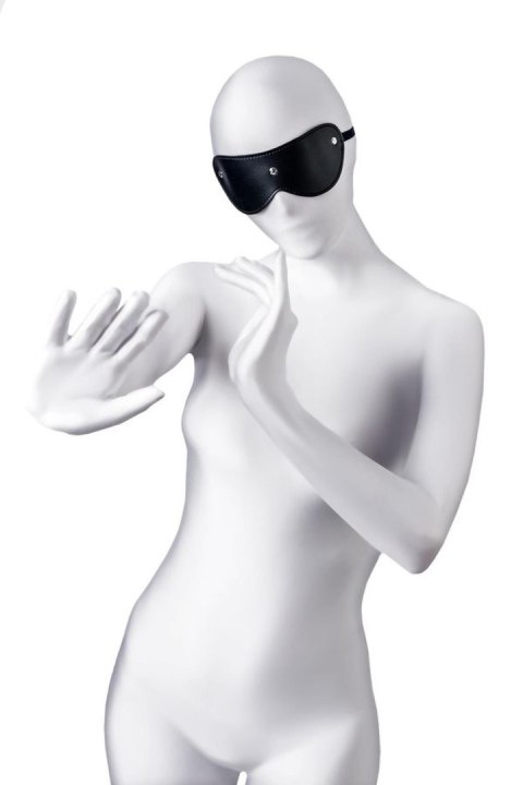 Maska BDSM Anonymo skóra PU czarna 24 cm