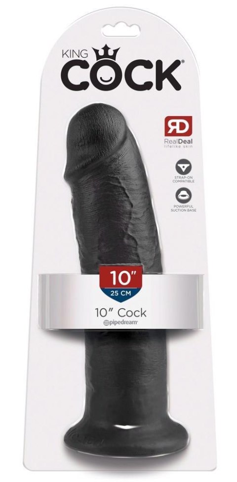 Dildo realistyczne King Cock ciemne 25 cm PVC