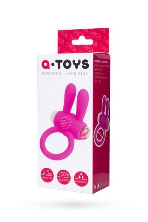 Silikonowy pierścień wibrujący Rabbi A Toys różowy 2.5 cm