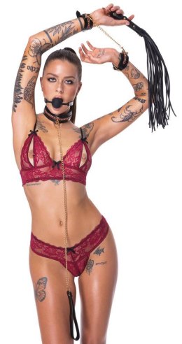 Zestaw bondage Bad Kitty 6 częściowy czarny ze złotymi akcentami