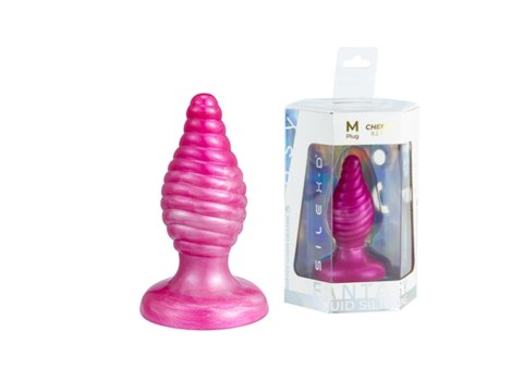 Korek analny Cherry Silexd spiralny perłowo różowy 9,2 cm