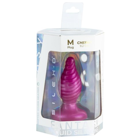 Korek analny Cherry Silexd spiralny perłowo różowy 9,2 cm