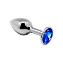Korek analny metalowy Alive M niebieski 8 cm