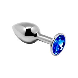 Korek analny metalowy Alive M niebieski 8 cm