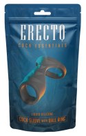 Mankiet na penisa Erecto silikonowy z pierścieniem na jądra 8 cm