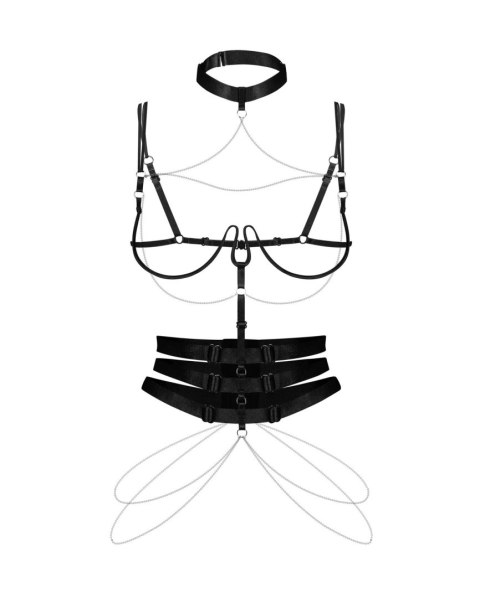 Uprząż Premisis Black Obsessive z fiszbinami S/M/L