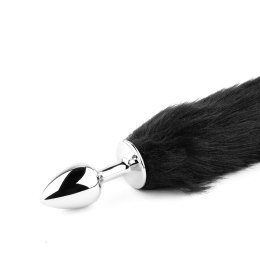 Korek analny z puszystym ogonem lisa HeavyFun czarny XL
