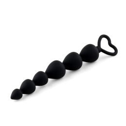 Kule analne silikonowe HeavyFun czarne serce 17 cm