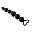 Kule analne silikonowe HeavyFun czarne serce 17 cm