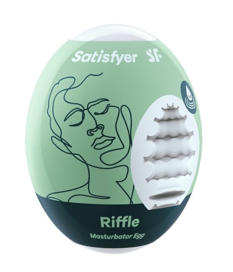 Jajko masturbator hydroaktywne Satisfyer Eggcited Riffle jasnozielone 7 cm