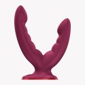 Dildo podwójne z przyssawką Fun Factory Ryde bordowe