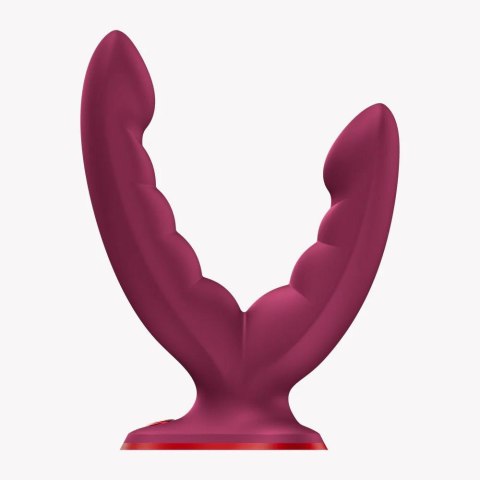 Dildo podwójne z przyssawką Fun Factory Ryde bordowe