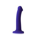 Dildo realistyczne LED fioletowe Straponme 18 cm M