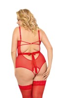 Body Amelia SoftLine Collection czerwone 5XL z koronką