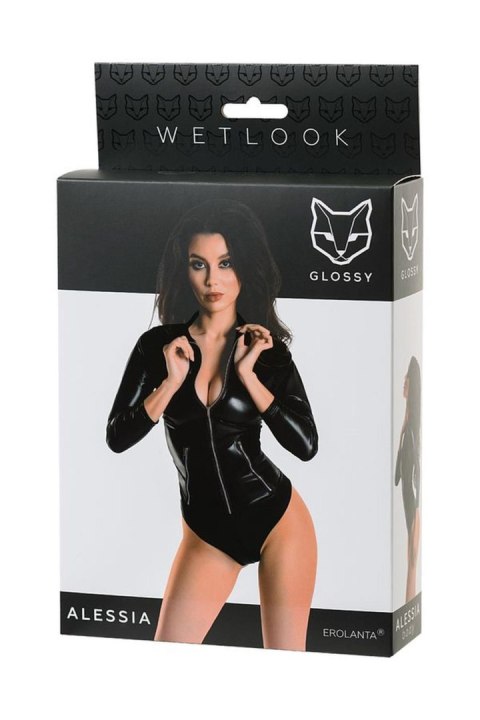 Body Wetlook Alessia Glossy czarne XL