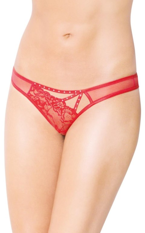 Figi erotyczne koronkowe tiulowe SoftLine 2441 czerwone M/L